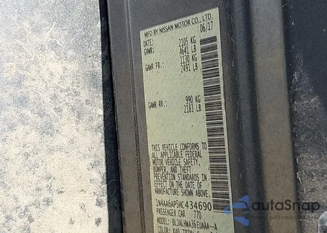 2017 Nissan Maxima 3.5 Platinum from USA, damaged, VIN 1N4AA6AP5HC434690